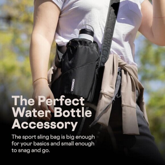 ⚡Corkcicle Black Neoprene Crossbody Water Bottle Adjustable Strap Sling Bag - Picture 6 of 7